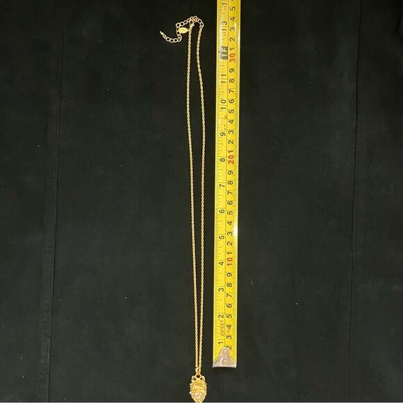 Vintage Joan Rivers Faberge Egg Necklace Secret of the Scroll Gold Gem Locket - Picture 7 of 8